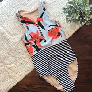 Albion Fit Seaglass zipper swim one piece, S